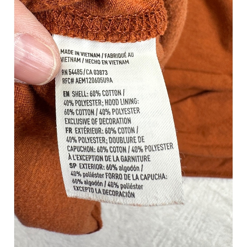 American Eagle Hoodie Mens Medium Rust Orange Seriously Soft Pullover Raglan - Picture 7 of 10